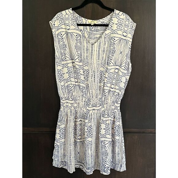 Kori America Blue & Cream Dress Medium - Picture 1 of 5